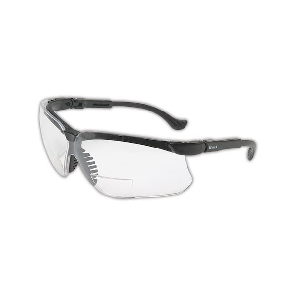 Uvex Safety Glasses, Uncoated, Clear Lens, Black Frame, Half-Frame, 1 PR S3761 - main
